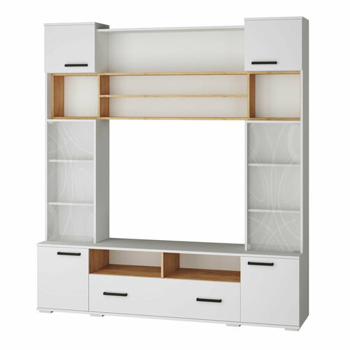 Гостиная Оскар-18 центральная секция ОГЦС-1 2100х1900х430 белыйдуб крафт золотой 17470₽