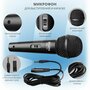 Микрофон для караоке проводной SVEN MK-110 черный / динамический / металл / кабель 4 метра / 6,3-3,5мм Jack / кардиоида
