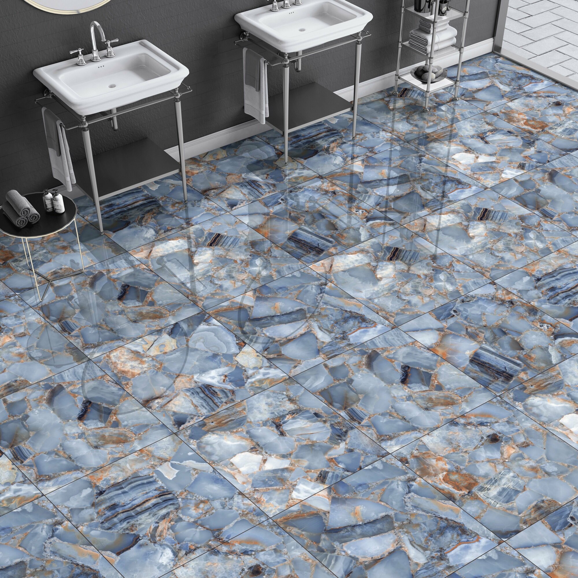 фото Керамогранит Lavit MEDOW BLUE синий 60х60 см