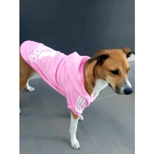 Толстовка с капюшоном для собак мелких и средних пород худи / розовый/ 6XL