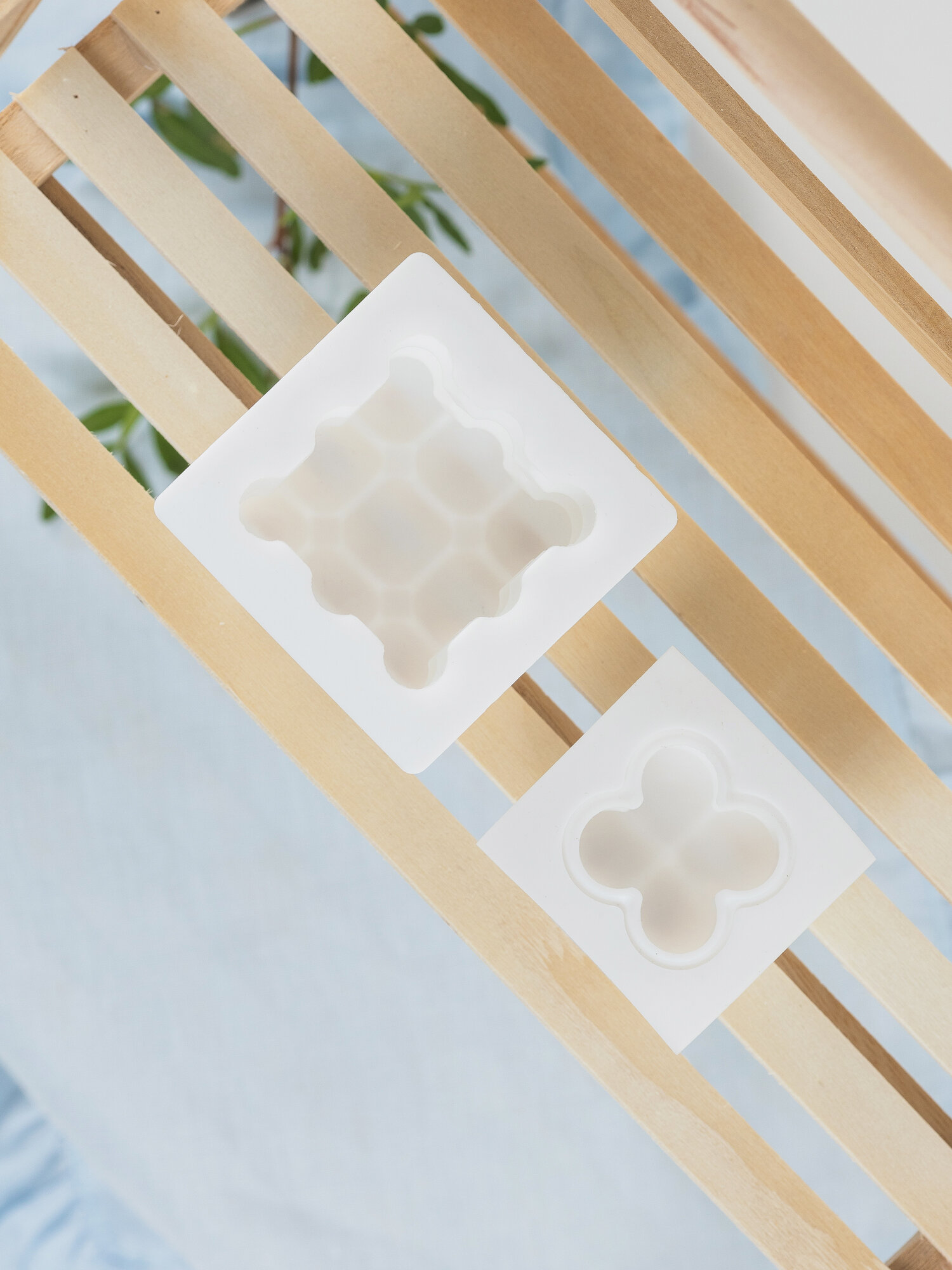 Силиконовый Молд кубики для свечей, 2 кубика, 100 фитилей 4 фитиледержателя — фото 1