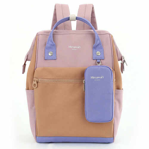 Рюкзак Himawari Yury 1027-10 розовый пастель с оранжево-бежевым и сиреневым