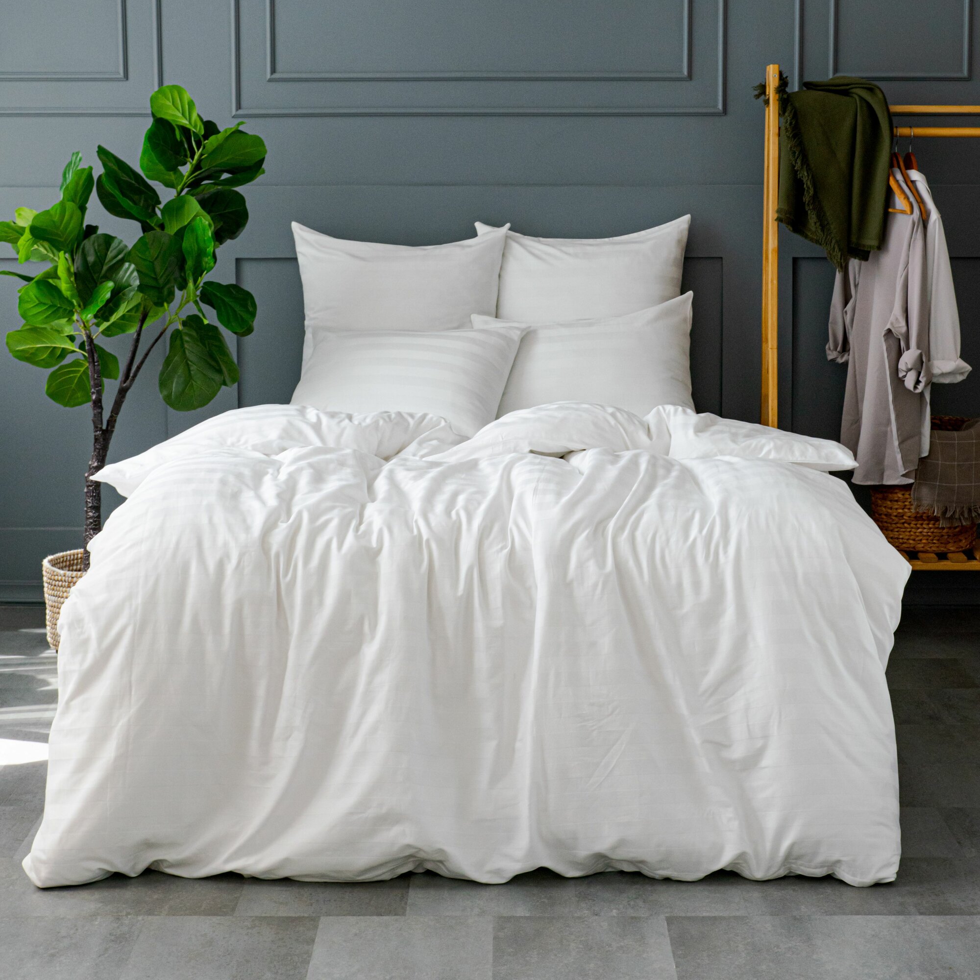 Картинки Постельное белье 15 спальное с пододеяльником на молнии, YERRNA, страйп-сатин из 100% хлопка, подходит под размеры икеа