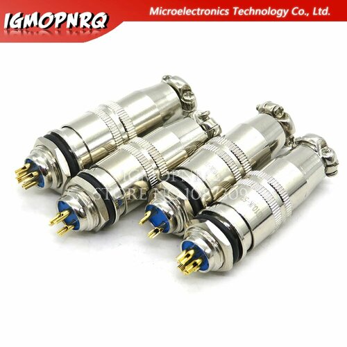 Быстроразъемный авиационный разъем IGMOPNRQ 2/3/4/5/6PIN, XS12-4P Male