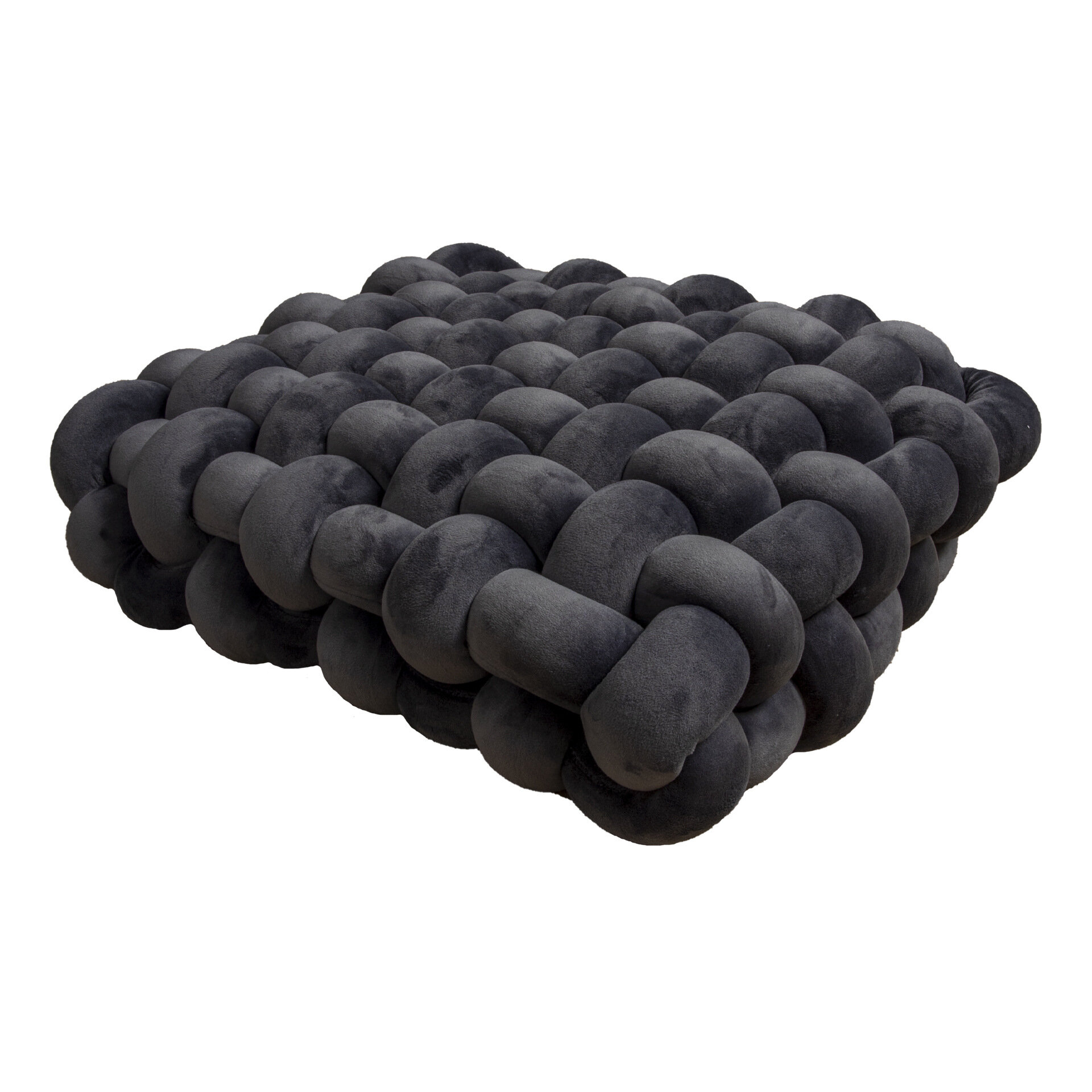 Amazon Nordic Ins Cushion Braided Pillow Square Backrest Plush Pillow Sofa Cushion Decorative Bay Window Cushion Dark gray 33*33*12CM