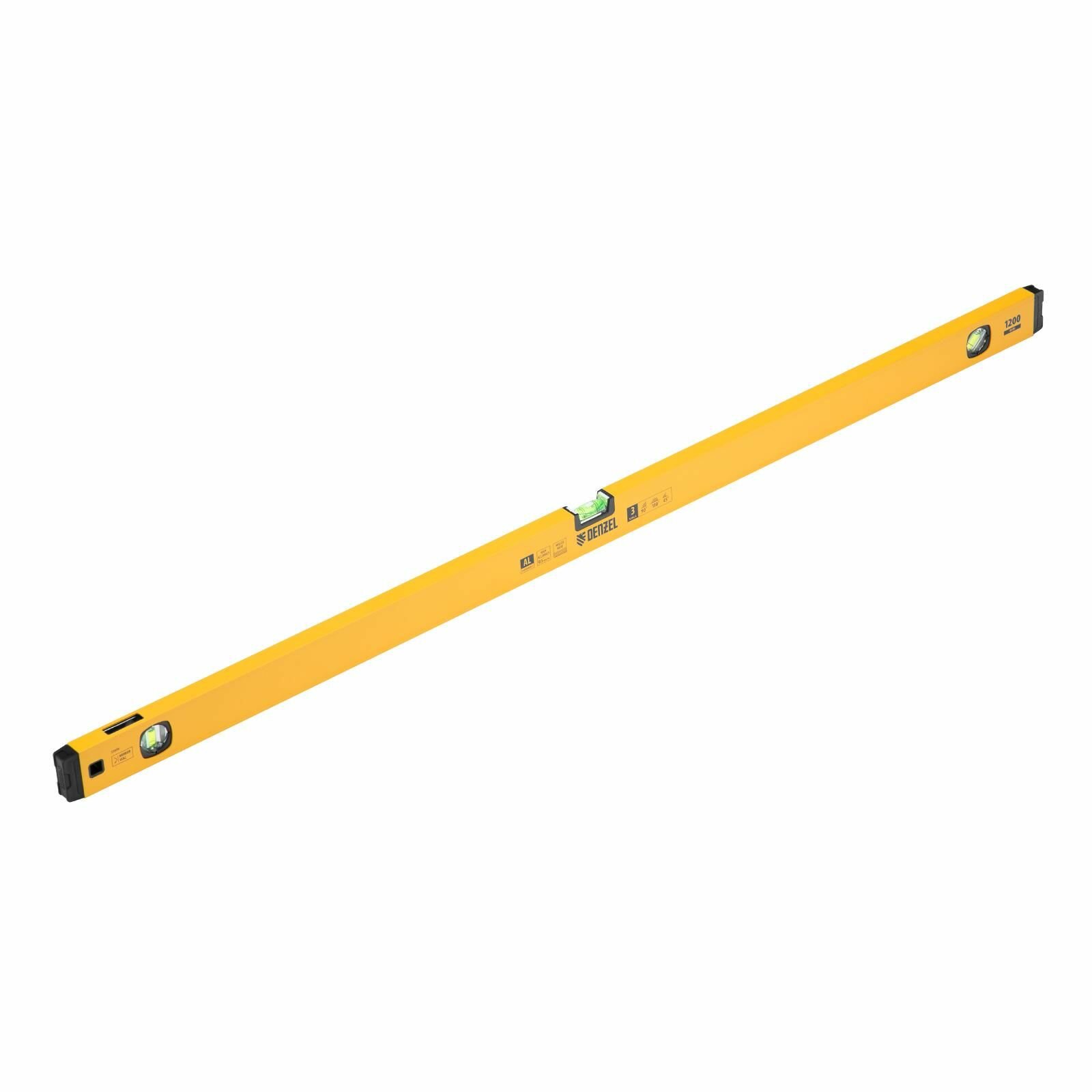 Уровень алюминиевый магнит фрезерованный 3 глазка (1 зеркал.) 05 мм/м 1200 мм