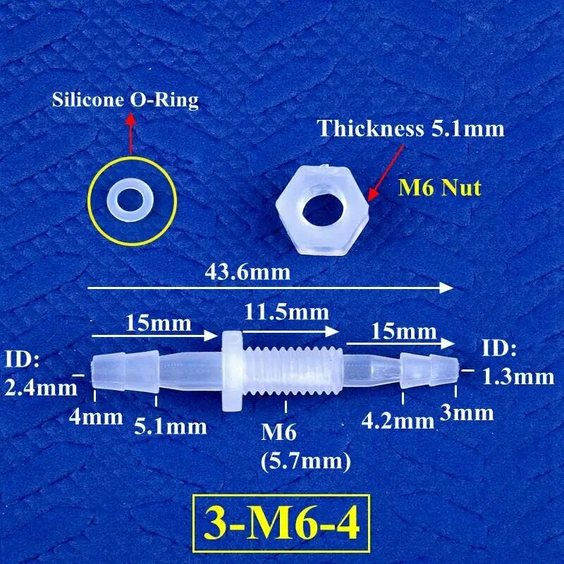 SgooHan PP прямые разъемы для шланга M6~M10 3~8мм с силиконовым кольцом
