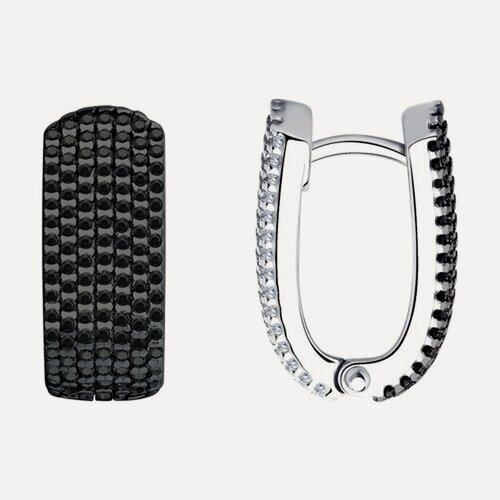 Изображение товара Серьги трансформеры, серебро, 925 проба, родирование, фианит