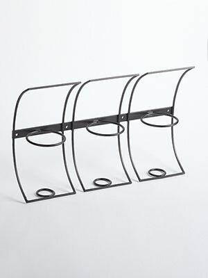 Настенная подставка для бутылок Vitaluce V7624/1, металл, чёрный, 28x10 см %распродажа!%