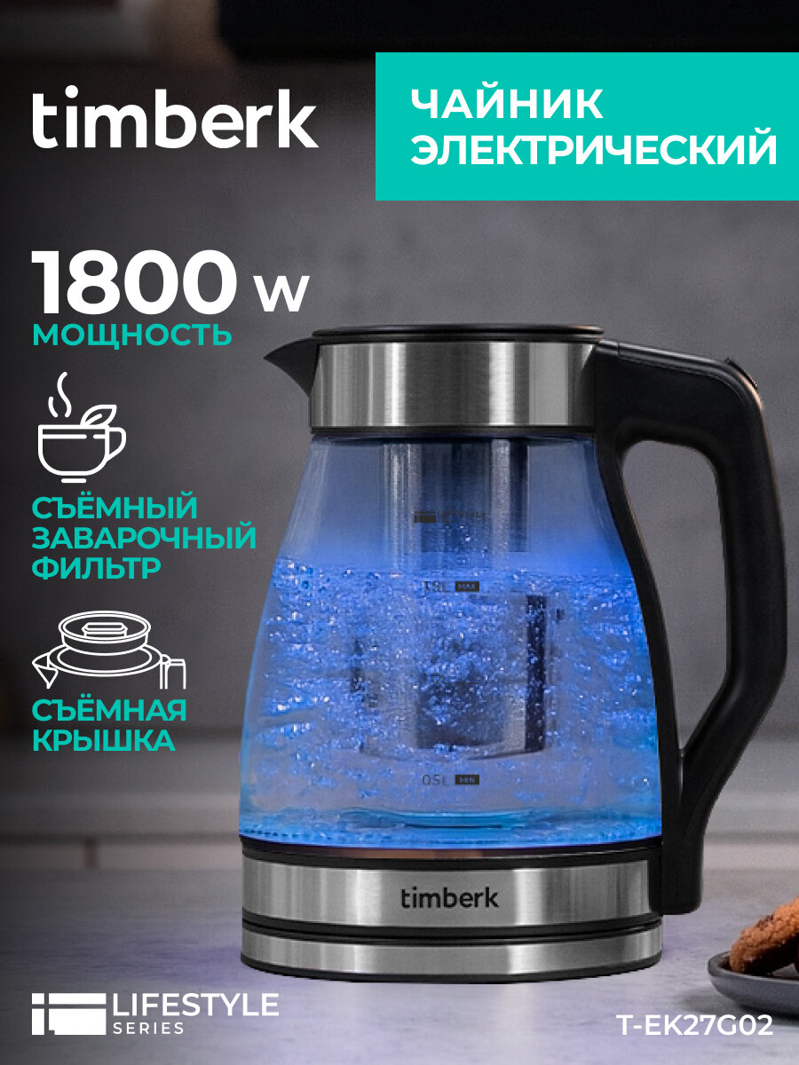 Чайник электрический 1.5 л Timberk T-EK27G02