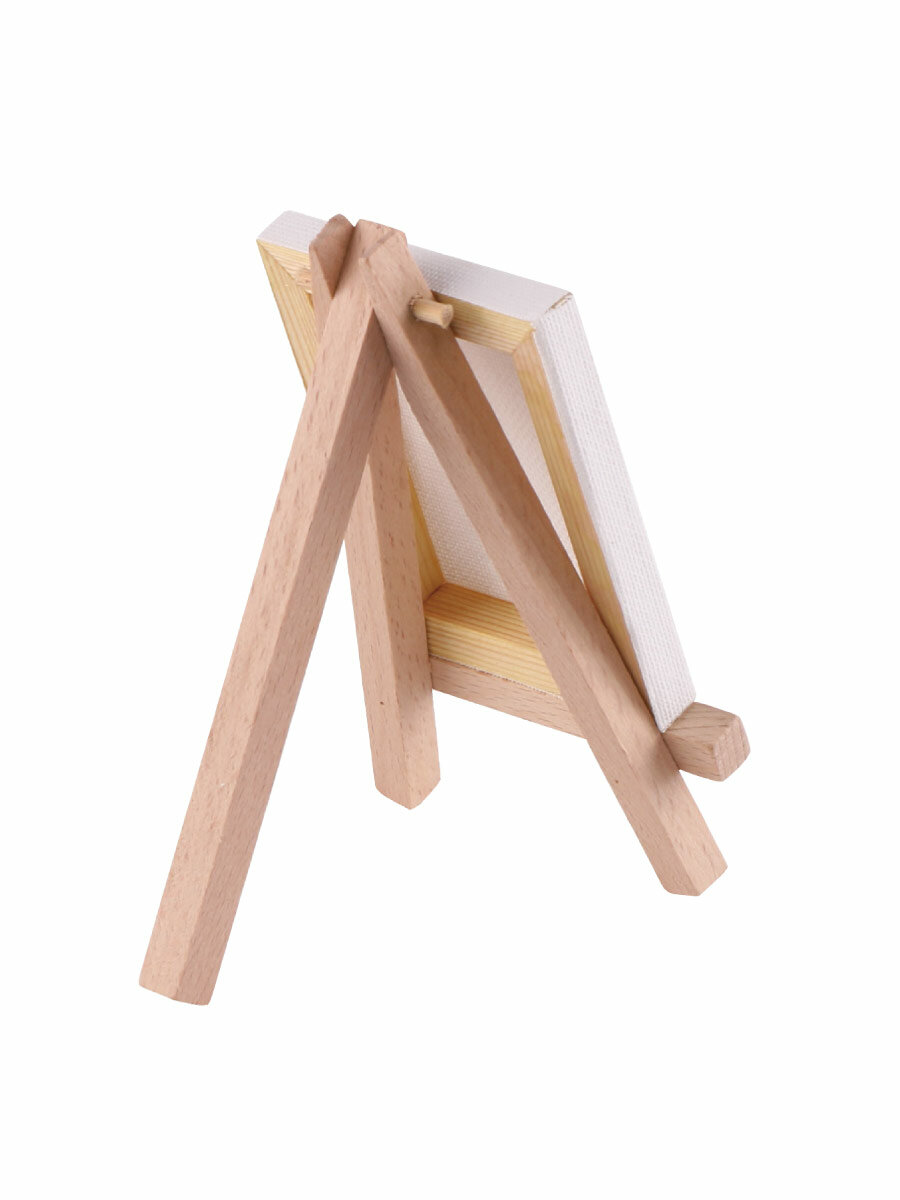 Мини мольберт Малевичъ с холстом 6х8 см, деревянный мольберт Лира мини — фото 1