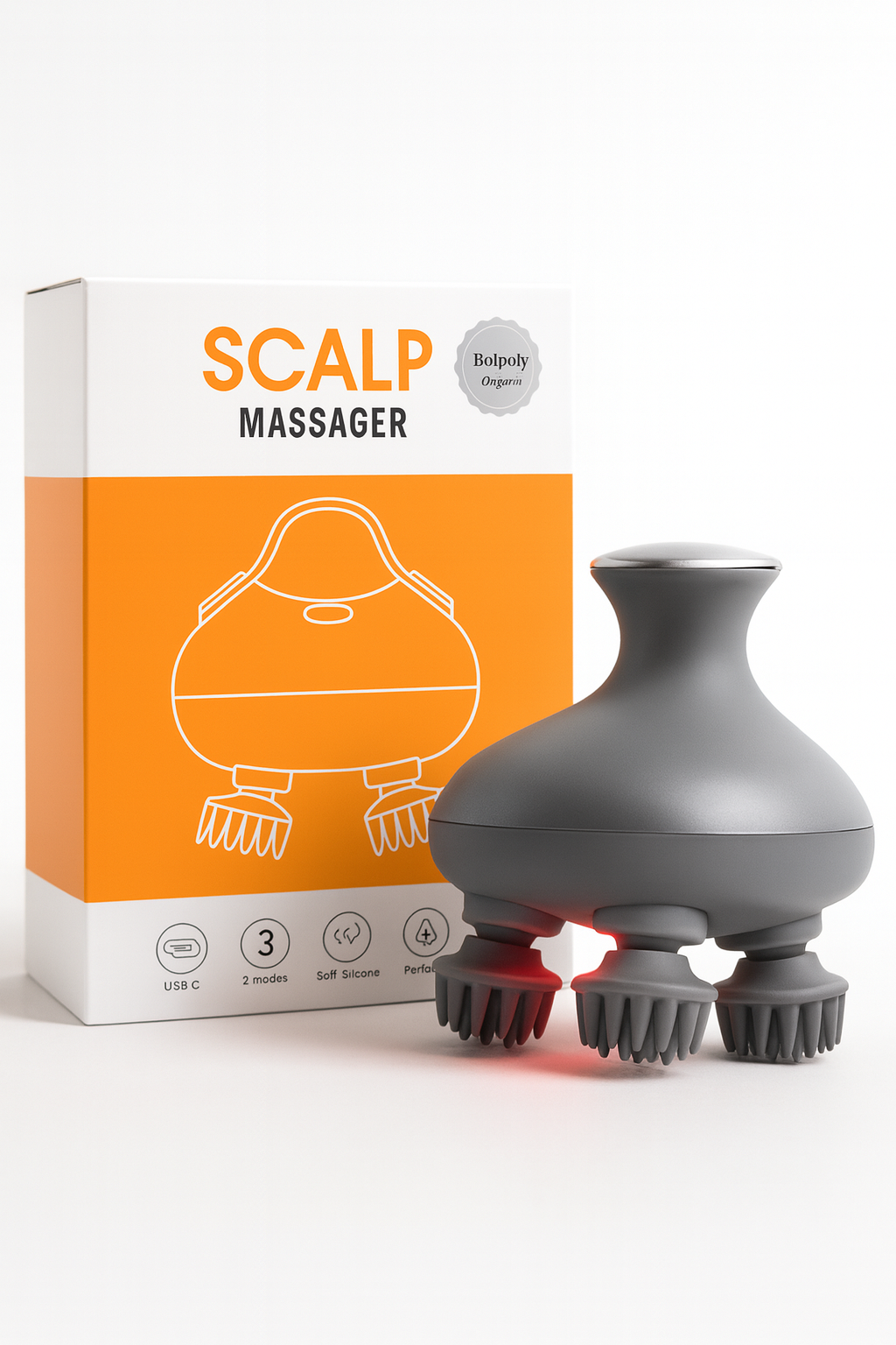 Массажер для головы "Bajpoly" Scalp Massager, 3 режима работы, USB-C