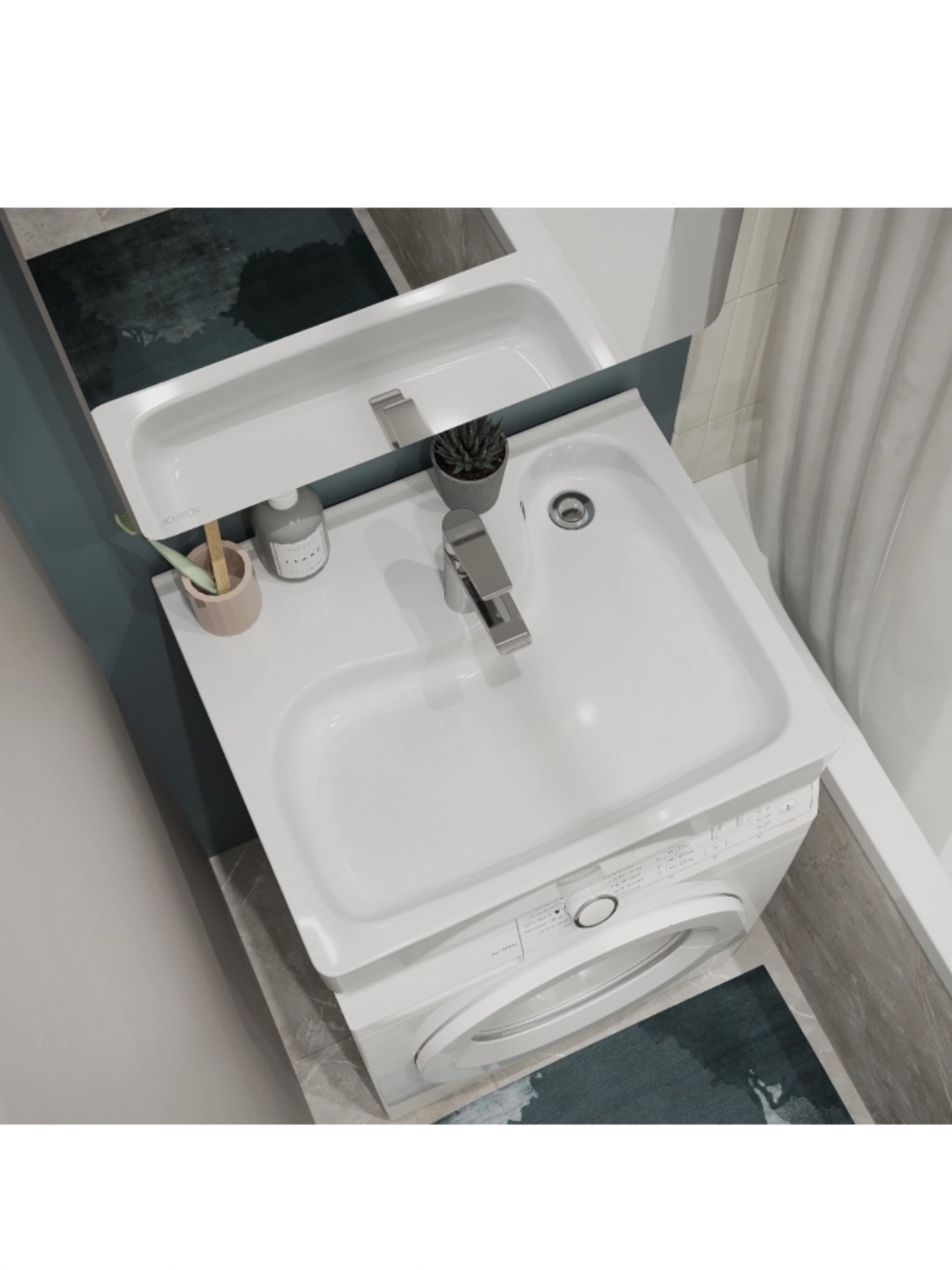 Раковина Santek Клио 60×51 с кронштейнами (для установки над стиральной машиной)