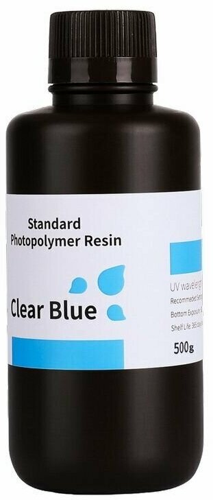 Фотополимер Elegoo Standard Resin Голубой (прозрачный), 0.5 л