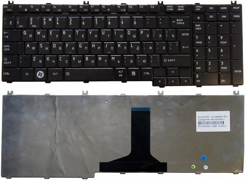 Клавиатура для ноутбука Toshiba Satellite A500 L350 L500 L505 F501 P200 P300 P500 черная