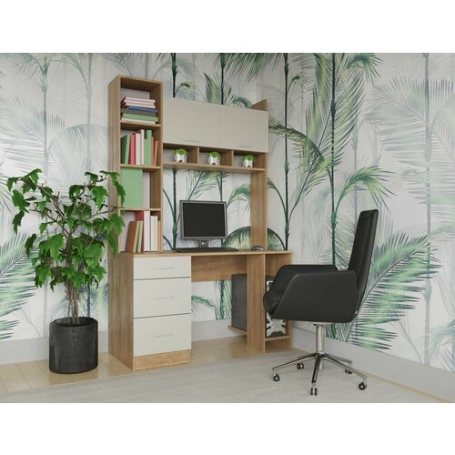 Компьютерный стол Комфорт 5 Дуб крафт золотой-Кашемир