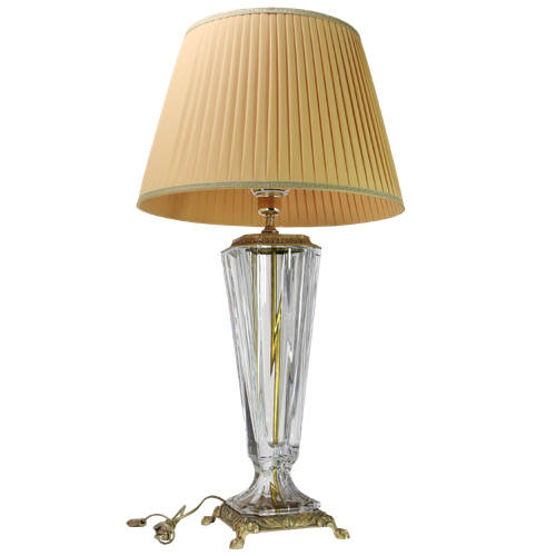 Лампа настольная интерьерная на бронзовом основании с тканевым абажуром KSVA-OB-222-AG