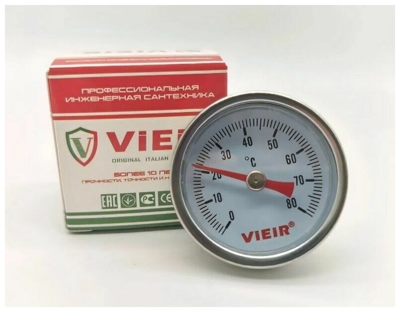 Термометр биметаллический с погружной гильзой VIEIR (YL19)