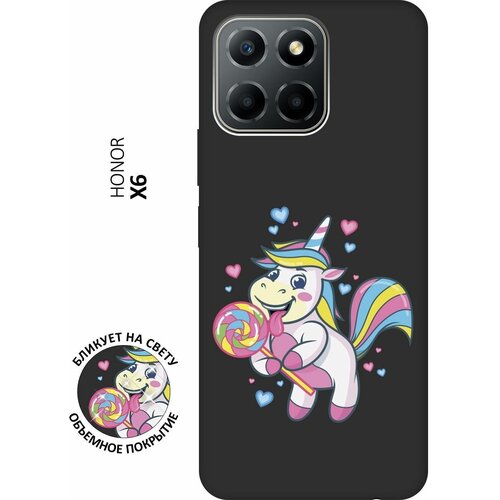 Матовый чехол Unicorn and candy для Honor X6 / X8 5G / Хонор Х6 / Х8 5Г с 3D эффектом черный матовый чехол unicorn and candy для honor x6 x8 5g хонор х6 х8 5г с 3d эффектом розовый