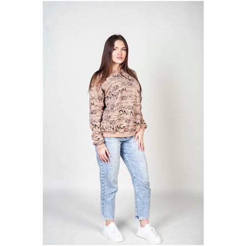 Джемпер instance бежевый мелкая надпись М-0143БЕЖ_56-58