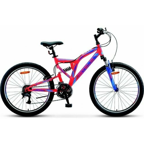 Горный Велосипед Stels Mustang MD 24 V010 рама 16 Красный неоновыйСиний LU095563-LU094555 2282200₽