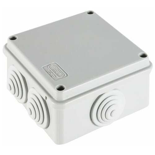 распределительная коробка открытая lexman d 100х100х55 мм 6 вводов ip55 цвет серый Распределительная коробка Ecoplast JBS100 (44007) наружный монтаж 100x100 мм