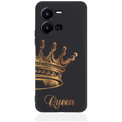 Черный силиконовый чехол MustHaveCase для Vivo Y35 Парный чехол корона Queen черный силиконовый чехол musthavecase для vivo y35 парный чехол корона queen