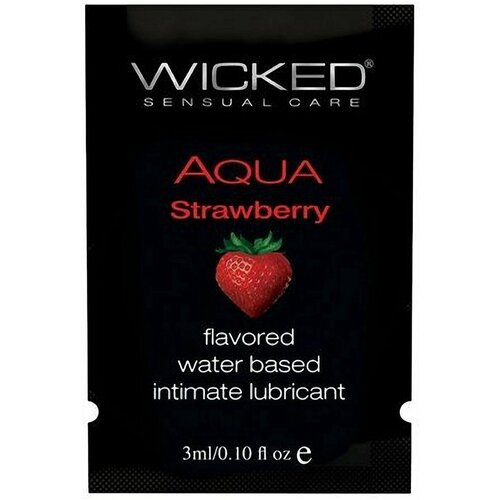 Лубрикант с ароматом клубники WICKED AQUA Strawberry - 3 мл. вкусовой лубрикант strawberry lubricant с ароматом клубники 100 мл