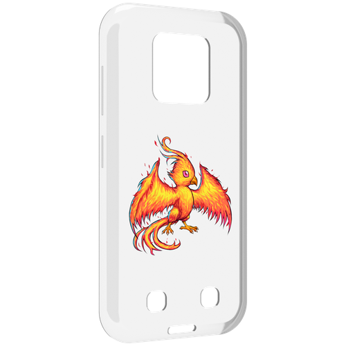 Чехол MyPads огненная-птичка для Oukitel WP18 задняя-панель-накладка-бампер