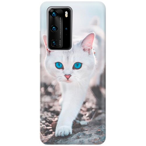 фото Силиконовый чехол на huawei p40 pro / хуавей п40 про с принтом "голубоглазый кот" gosso