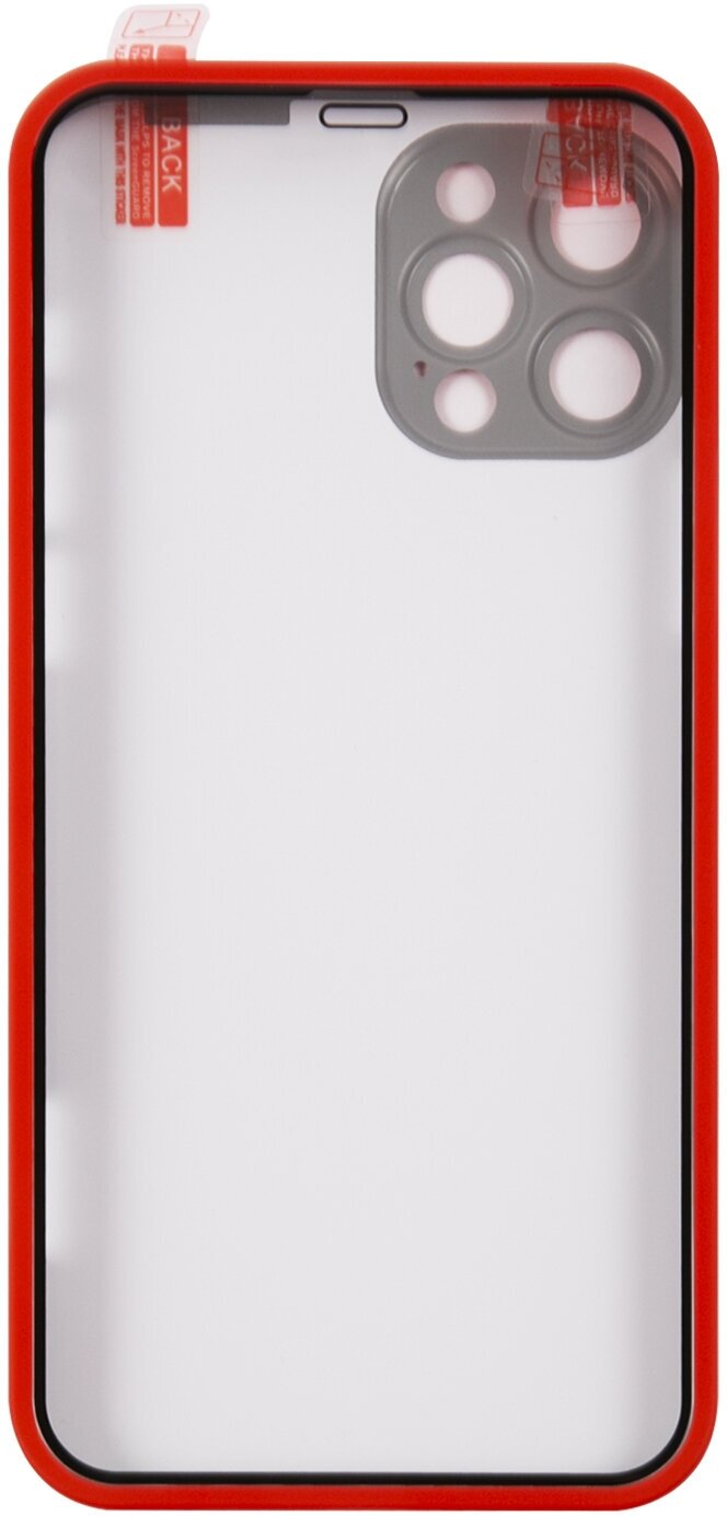 Защитный комплект Red Line 360° Full Body для iPhone 12 Pro (чехол+стекло), красный - фото №6