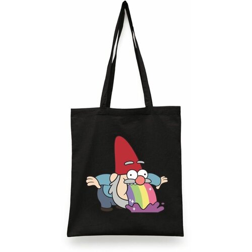 фото Сумка-шоппер унисекс каждому своё "gravity falls/гравити фолз/пухля" черная