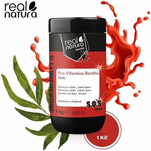 Real Natura / Маска VITAMINA BOMBA для интенсивного увлажнения обесцвеченных волос, 1 кг