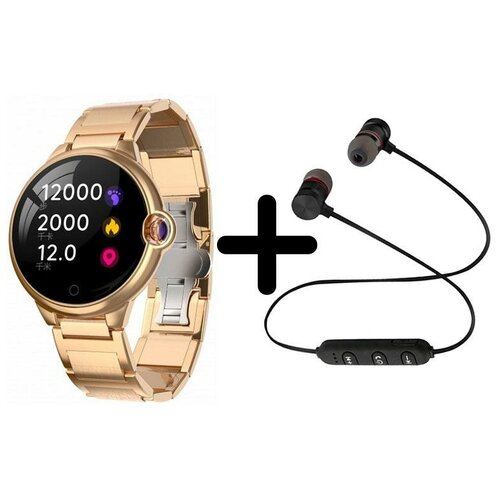 Умные часы BandRate Smart BRSDR88GGWB-SET1 с беспроводными наушниками мониторингом сердцебиения тонометром 662400₽