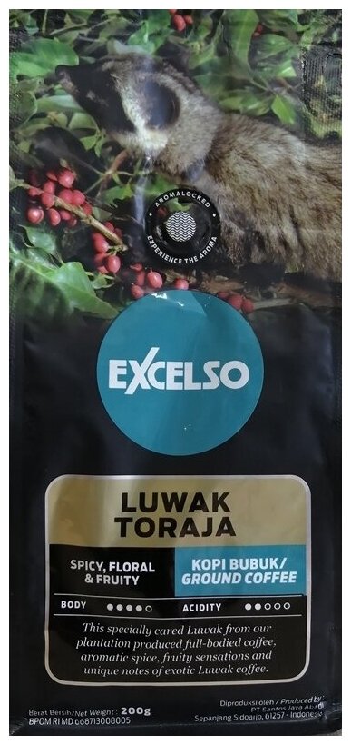 Кофе обжаренный молотый Kopi Luwak TORAJA 200g (Копи Лювак Торая) - фотография № 3