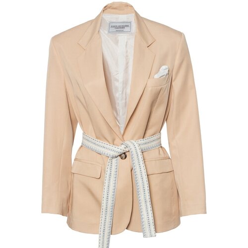 Пиджак Forte Dei Marmi Couture, размер 38, бежевый жакет прямого силуэта