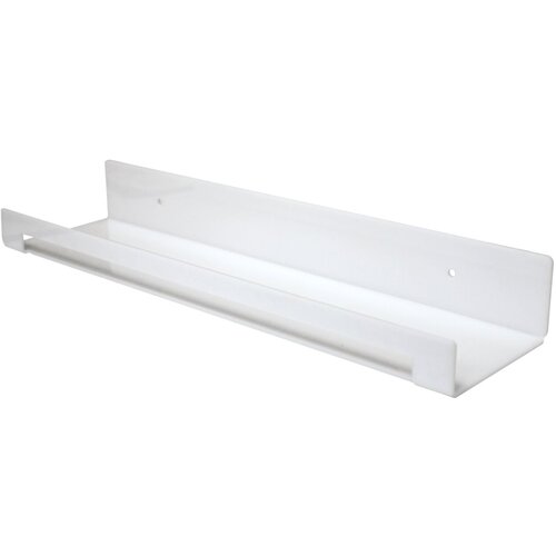 Полка настенная прямая интерьерная, 40х10 см, 1 шт, пластик 3 мм, цвет белый, Velar