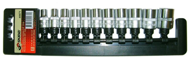 Набор торцевых головок 7-19мм 3/8" 11пр. (Skrab) (Артикул : 44471)