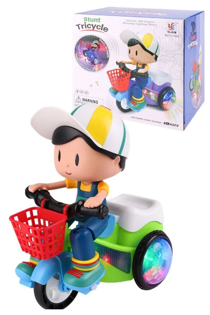 Интерактивная игрушка Мальчик на велосипеде свет, звук 2710199827