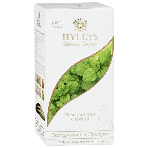 Чай зеленый Hyleys Гармония природы в пакетиках, мята, натуральный, 25 пак.