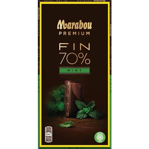 Шоколад темный Marabou Premium FIN 70% (мята) 100 гр. (Из Финляндии)