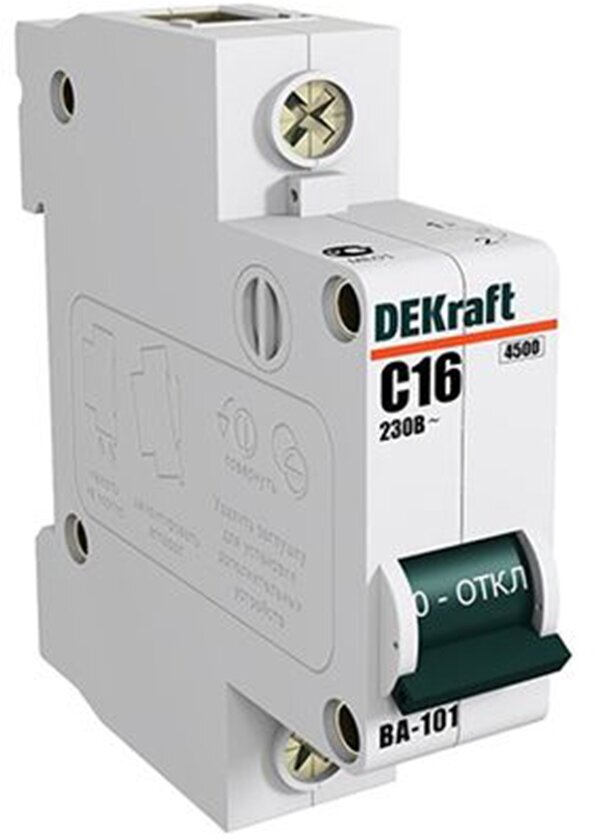 DEKraft Автоматический выключатель 1Р 20А х-ка C ВА-101 4,5кА 11055DEK