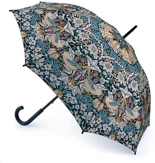 Зонт-трость FULTON, механика, купол 100 см, 8 спиц, деревянная ручка, для женщин, мультиколор