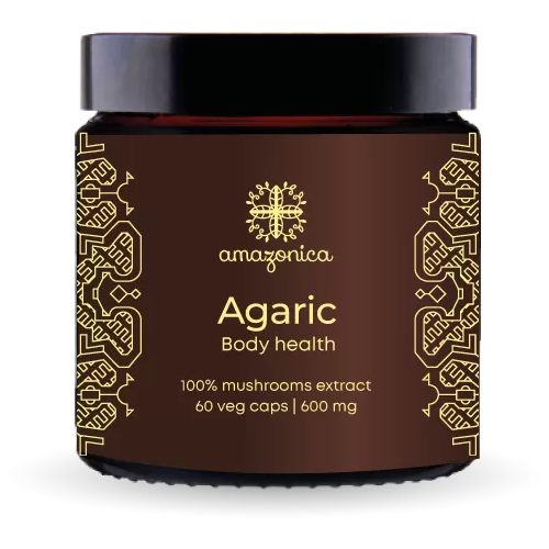 Agaric Body health - экстракт агарика бразильского. 60 капсул 600 мг. иммунитет и забота о здоровье