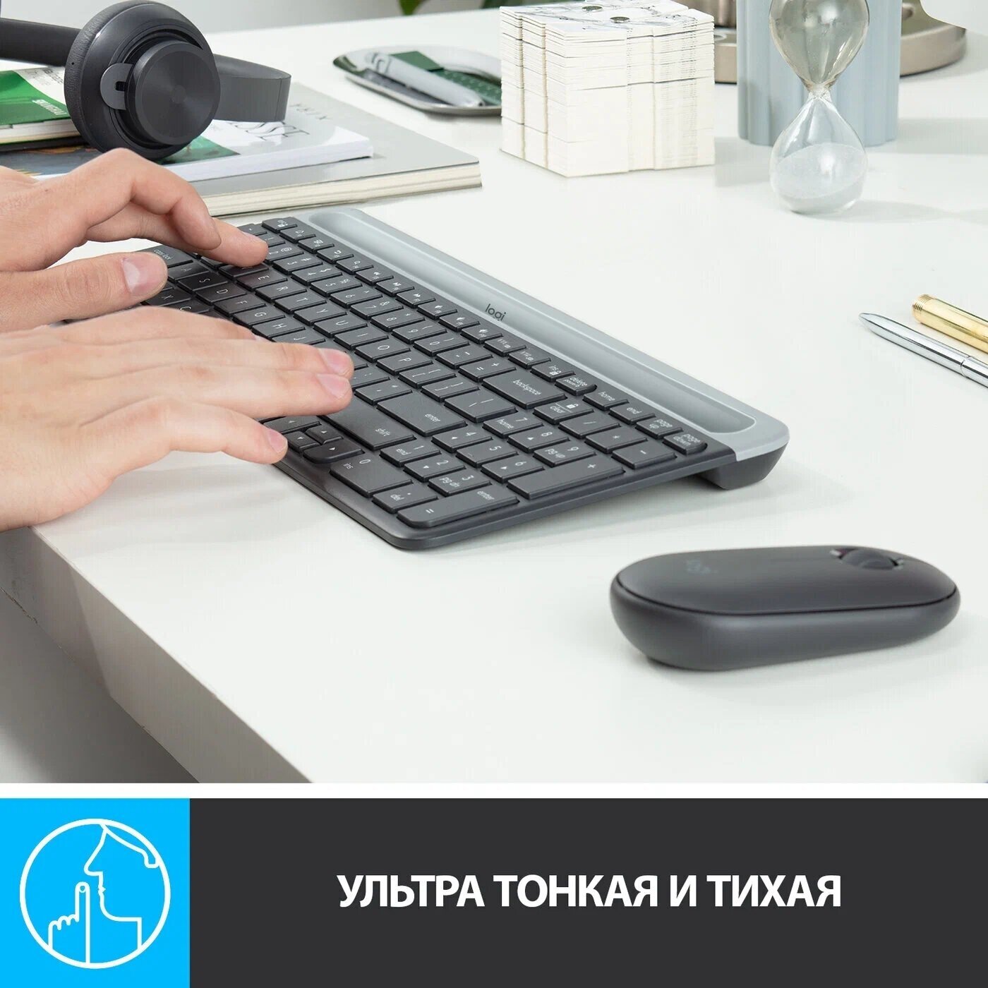 Комплект клавиатура и мышь Logitech MK470 Wireless Combo (графит) (920-009206)