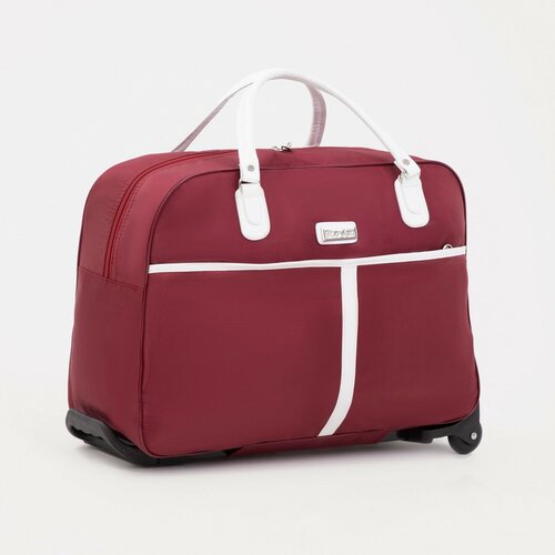 фото Сумка дорожная 20" на колёсах, отдел на молнии, наружный карман, цвет бордовый mikimarket
