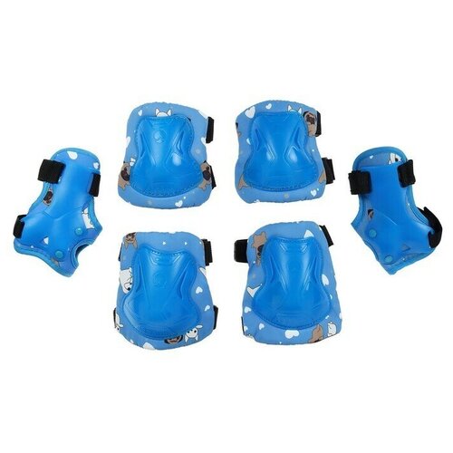 Защита роликовая детская - наколенники, налокотники, защита запястья, размер S, цвет голубой, 1 набор