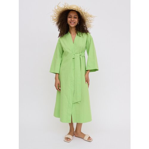 Туника пляжная Olya Stoff, халат, кимоно, накидка, зеленый, 42