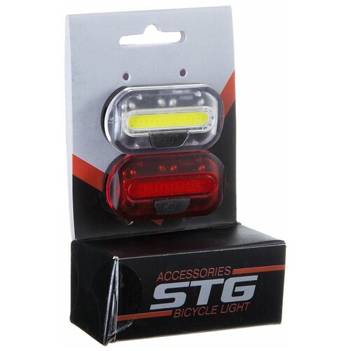 Комплект фонарей STG JY-6068 черный комплект фонарей велосипедных stg jy7024 и 6068t задний передний