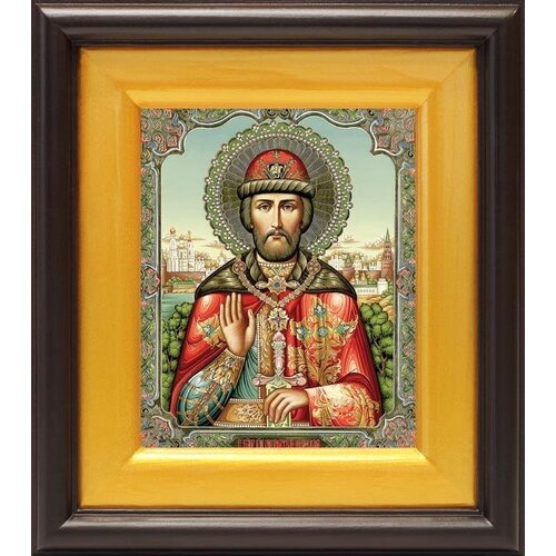 Благоверный князь Димитрий Донской, икона в широком киоте 16,5*18,5 см